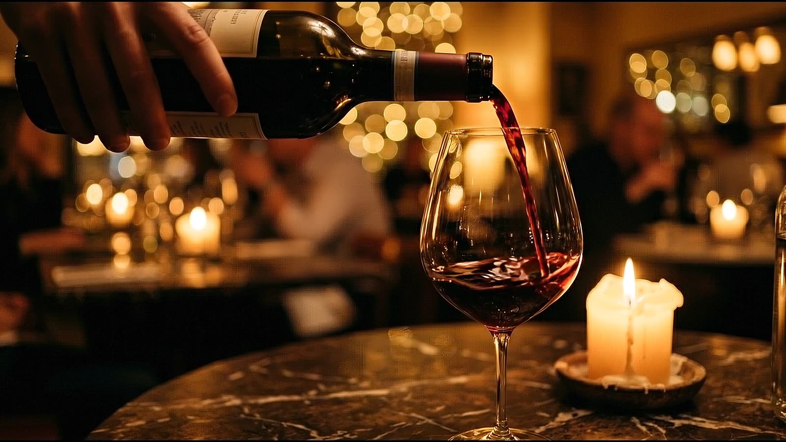 Pouring red wine