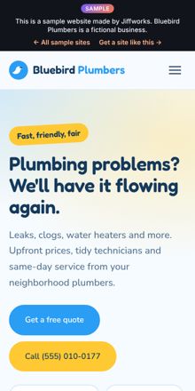 Bluebird Plumbers on mobile